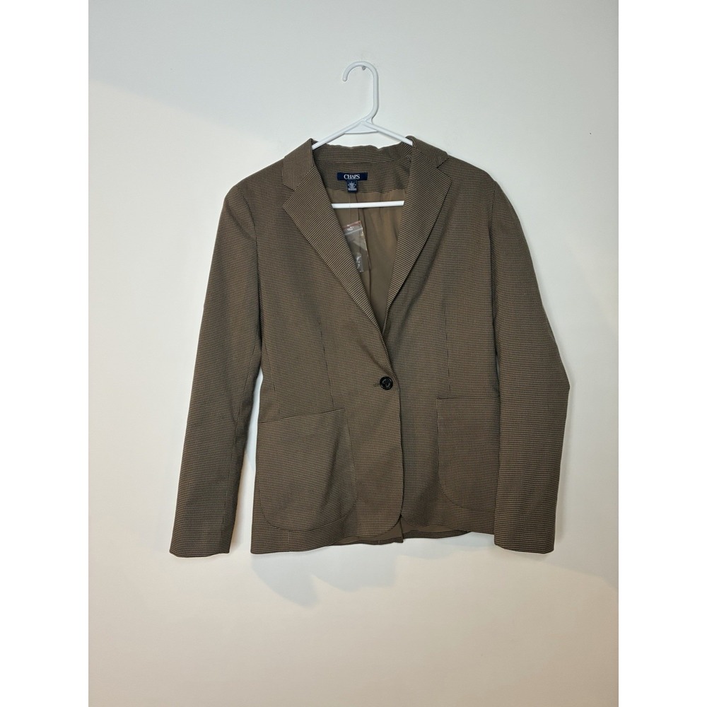 Women's brown houndstooth single-button blazer from Chaps Size 6 Career Work